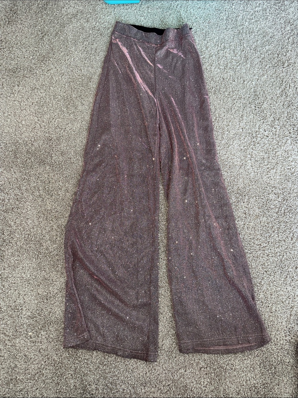 Sparkle Wide-Leg Jumpsuit Pants - Pink